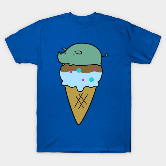 Rhino Icecream Cone T-Shirt by saradaboru